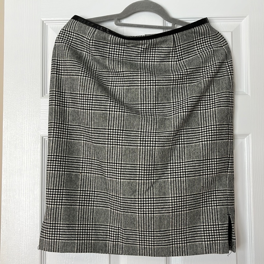 Black and white checkered skirt